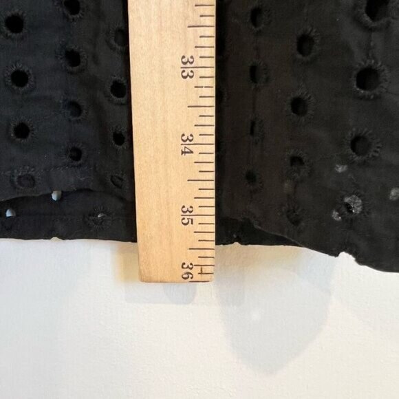 Suzy Shier Women’s XS Black Lined Square Neck Midi Dress Eyelet Puff Sleeve Cute - Picture 6 of 12